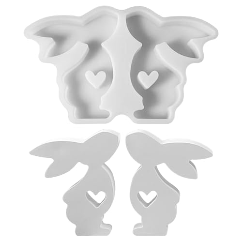 2 Stück Silikonform Ostern Hase, Silikonformen Gießformen Ostern, Silikonform Hase mit Herz, Gießformen Silikon Ostern, Silikonformen Osterhase zum Gießen, Gießform Ostern für DIY Osterhase Deko (F) 2 Stück Silikonform Ostern Hase, Silikonformen Gießformen Ostern, Silikonform Hase mit Herz, Gießformen Silikon Ostern, Silikonformen Osterhase zum Gießen, Gießform Ostern für DIY Osterhase Deko (F) von Lergas