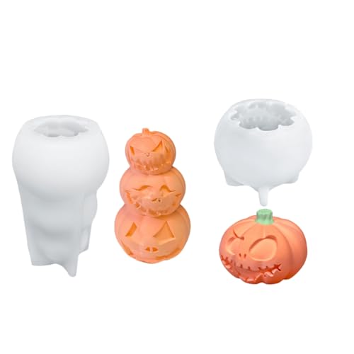 Silikonform Halloween Kürbis Geist Böser, Silikonformen Gießformen Halloween Kürbis, Gießformen Silikon, Kerzenformen Silikon, Kerzenformen zum Gießen, Giessformen Gipsformen zum Gießen (A+B) von Lergas
