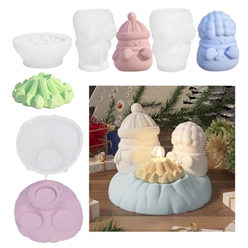 Silikonform Weihnachten Schneemann Lagerfeuer, Silikonformen Gießformen, 3D Schneemann Kerzenformen zum Gießen, 4er Silikonform Gießform Weihnachten für DIY Weihnachten Kerzen Handwerk Silikonform Weihnachten Schneemann Lagerfeuer, Silikonformen Gießformen, 3D Schneemann Kerzenformen zum Gießen, 4er Silikonform Gießform Weihnachten für DIY Weihnachten Kerzen Handwerk von Lergas
