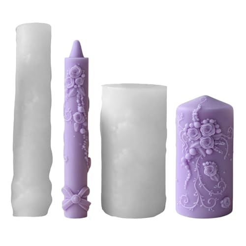 Silikonformen Gießformen, Silikonform Kerzen Hochzeit, 3D Kerzenformen Silikon Gießform, Gießformen Silikon, Kerzenformen zum Gießen, Giessformen Gipsformen für Kerzen Seife Gips (2er Set) von Lergas