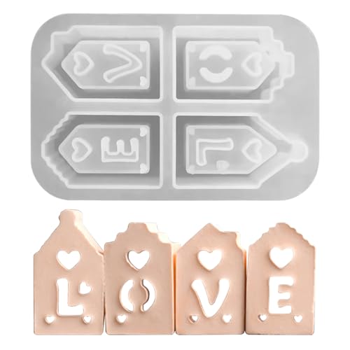 Silikonformen Gießformen Häuser, LOVE Silikonform Haus, Mini Häuser Gießformen Silikon, Gießform Haus, Silikonform LOVE Häuser, Giessformen Silikon für DIY Mini Häuser Handwerk(W) von Lergas