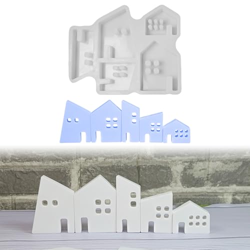 Silikonformen Gießformen Häuser, Silikonform Haus, Mini Häuser Gipsformen zum Gießen, Gießformen Silikon Häuser, Gießform Haus, Giessformen Silikon für DIY Mini Haus Handwerk (A) von Lergas