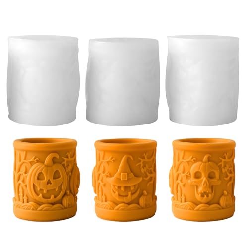 Silikonformen Gießformen Halloween Kerzenhalter, Silikonform Kerzenhalter Rund Teelicht, Gießformen Silikon Teelichthalter, Gipsformen zum Gießen, Gips Gießform, Silikon Formen zum Gießen (3 Stk) Silikonformen Gießformen Halloween Kerzenhalter, Silikonform Kerzenhalter Rund Teelicht, Gießformen Silikon Teelichthalter, Gipsformen zum Gießen, Gips Gießform, Silikon Formen zum Gießen (3 Stk) von Lergas