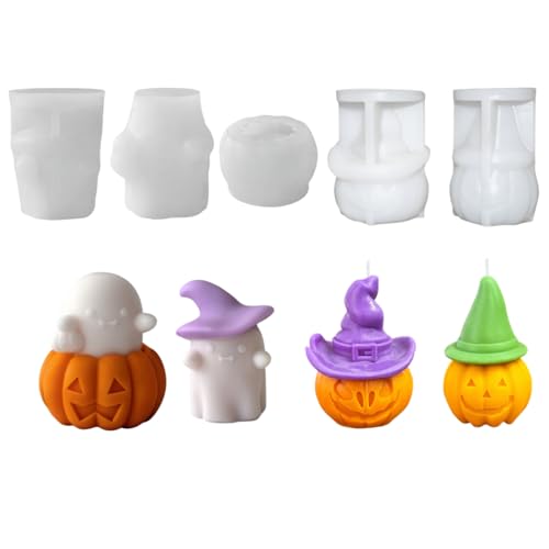 Silikonformen Gießformen Halloween Kürbis Geist, Silikonform Halloween, Gießformen Silikon, Gießform Silikonform, 3D Kerzenformen zum Gießen, Silikon Formen für Kerzen Seife Gips zum Gießen (5 Stück) Silikonformen Gießformen Halloween Kürbis Geist, Silikonform Halloween, Gießformen Silikon, Gießform Silikonform, 3D Kerzenformen zum Gießen, Silikon Formen für Kerzen Seife Gips zum Gießen (5 Stück) von Lergas
