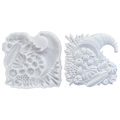 Silikonformen Gießformen Herbst Füllhorn, Silikonform Obst und Gemüse, Gießformen Silikon Kürbis Mais, 3D Gipsformen zum Gießen, Gips Silikonform Gießform Obst Gemüse, Thanksgiving Silicone Mold von Lergas