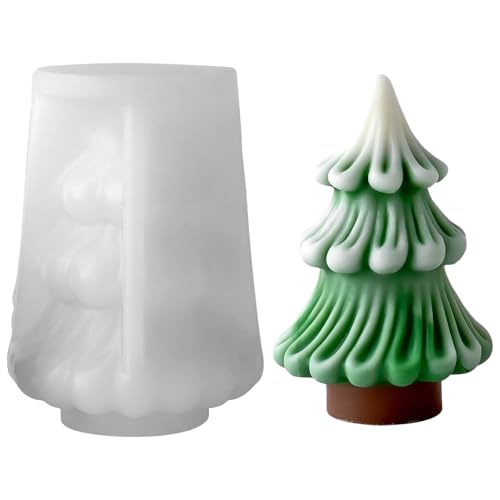 Silikonformen Gießformen Weihnachten, Silikonform Weihnachten Tannenbaum, Gießformen Silikon Weihnachtsbaum, Kerzenformen Silikon, 3D Giessformen, Gipsformen zum Gießen, Kerzen Gips Silicone Mold (D) von Lergas