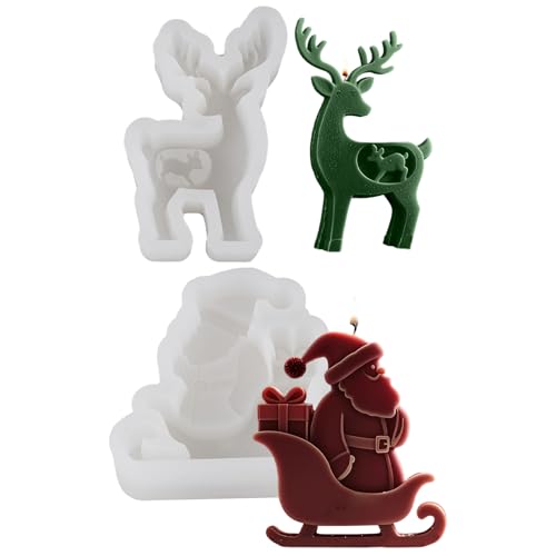 Silikonformen Gießformen Weihnachten, Silikonform Weihnachten Weihnachtsmann Elch, Gießformen Silikon, Giessformen Silikon,3D Kerzenformen Gipsformen zum Gießen,Gießform für DIY Kerzen Seife Gips (AB) Silikonformen Gießformen Weihnachten, Silikonform Weihnachten Weihnachtsmann Elch, Gießformen Silikon, Giessformen Silikon,3D Kerzenformen Gipsformen zum Gießen,Gießform für DIY Kerzen Seife Gips (AB) von Lergas