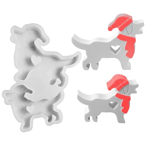 Silikonformen Gießformen Weihnachtshund, Silikonform Weihnachten Hund, Gießform Weihnachten, Hund Gießformen Silikon Weihnachten, Gießformen Weihnachten für DIY Weihnachtshund Handwerk (21) von Lergas