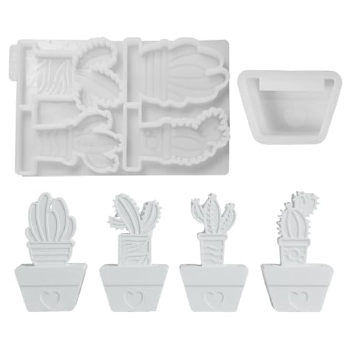 Silikonformen Gießformen kaktus Blumentopf, 3D Silikonform Sukkulente Kaktus, Gießformen Silikon, Gießform Silikonform, Kerzenformen zum Gießen, Kerzengießform für Kerzen Gips zum Gießen (Set) von Lergas
