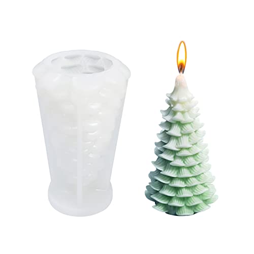 Weihnachten Silikonform, 3D Weihnachtsbaum Silikon Gießform Weihnachten, Weihnachtsbaum Kerzenformen zum Gießen für DIY Duftkerze, Weihnachten Handwerk Ornamente (Klein) von Lergas