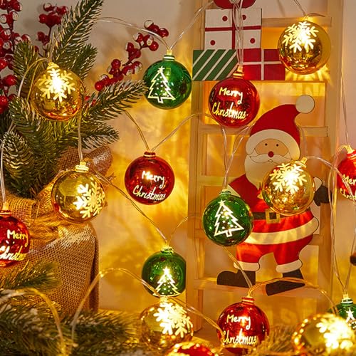 Weihnachtsdeko Lichterkette, 1.5M LED Lichterkette Weihnachten, Wasserdichte Lichterketten Batteriebetrieben für Weihnachtsdeko Innen&Außen, Weihnachtsbeleuchtung für Weihnachtsbaum, Party Deko (A) von Lergas