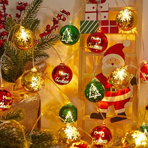 Lichterkette Weihnachten, 1.5M Weihnachtsdeko Lichterkette, Weihnachtskugeln Lichterketten Batterie, Weihnachts Lichterkette Wasserdicht, Weihnachtslichterkette für Weihnachtsdeko Innen & Aussen (A) Lichterkette Weihnachten, 1.5M Weihnachtsdeko Lichterkette, Weihnachtskugeln Lichterketten Batterie, Weihnachts Lichterkette Wasserdicht, Weihnachtslichterkette für Weihnachtsdeko Innen & Aussen (A) von Lergas