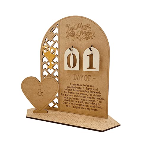 1 Set Holz-Countdown-Kalender, Urlaubsparty-Hintergrund, Zubehör für Hochzeit, Neujahr, Festival, Party-Dekoration von Lerpwige