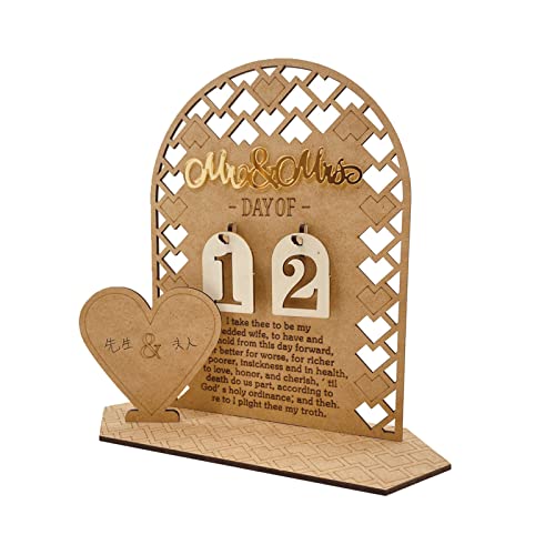 1 Set Holz-Countdown-Kalender, Urlaubsparty-Hintergrund, Zubehör für Hochzeit, Neujahr, Festival, Party-Dekoration von Lerpwige