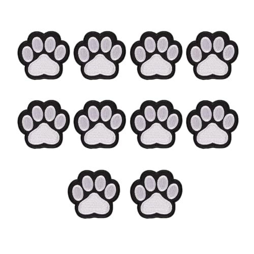 10/50 PCs Tierpfoten Bestickte Flecken Eisen Auf Flecken Kleine Reparaturflecken Hundeboten Nähflecken Für Kleidungstasche von Lerpwige
