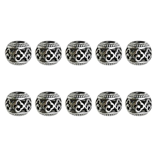 10pcs Tibetische Stile Große Lochperlen Charm Antike Silberne Tibetische Abstandshalterperlen Für Schmuckhandwerk Und Accessoires 10pcs Tibetische Stile Große Lochperlen Charm Antike Silberne Tibetische Abstandshalterperlen Für Schmuckhandwerk Und Accessoires von Lerpwige