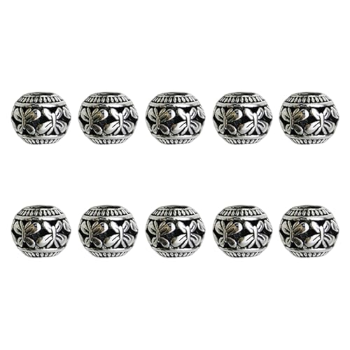10pcs Tibetische Stile Große Lochperlen Charm Antike Silberne Tibetische Abstandshalterperlen Für Schmuckhandwerk Und Accessoires 10pcs Tibetische Stile Große Lochperlen Charm Antike Silberne Tibetische Abstandshalterperlen Für Schmuckhandwerk Und Accessoires von Lerpwige