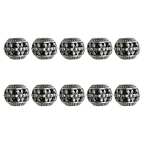 10pcs Tibetische Stile Große Lochperlen Charm Antike Silberne Tibetische Abstandshalterperlen Für Schmuckhandwerk Und Accessoires 10pcs Tibetische Stile Große Lochperlen Charm Antike Silberne Tibetische Abstandshalterperlen Für Schmuckhandwerk Und Accessoires von Lerpwige