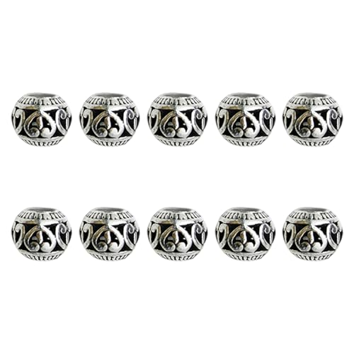 10pcs Tibetische Stile Große Lochperlen Charm Antike Silberne Tibetische Abstandshalterperlen Für Schmuckhandwerk Und Accessoires 10pcs Tibetische Stile Große Lochperlen Charm Antike Silberne Tibetische Abstandshalterperlen Für Schmuckhandwerk Und Accessoires von Lerpwige