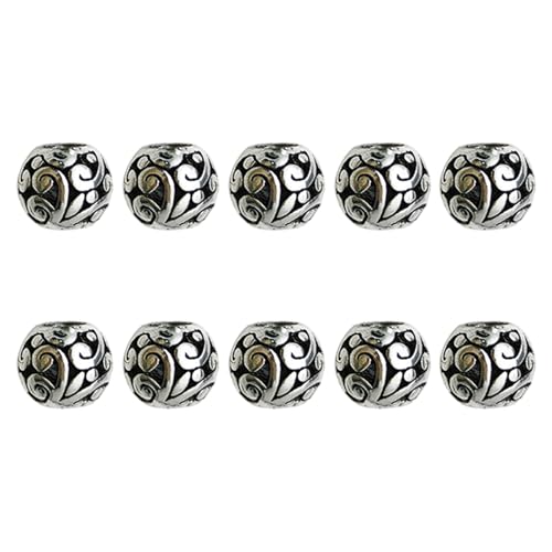 10pcs Tibetische Stile Große Lochperlen Charm Antike Silberne Tibetische Abstandshalterperlen Für Schmuckhandwerk Und Accessoires 10pcs Tibetische Stile Große Lochperlen Charm Antike Silberne Tibetische Abstandshalterperlen Für Schmuckhandwerk Und Accessoires von Lerpwige