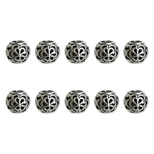 10pcs Tibetische Stile Große Lochperlen Charm Antike Silberne Tibetische Abstandshalterperlen Für Schmuckhandwerk Und Accessoires 10pcs Tibetische Stile Große Lochperlen Charm Antike Silberne Tibetische Abstandshalterperlen Für Schmuckhandwerk Und Accessoires von Lerpwige