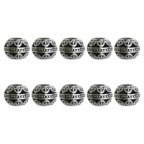 10pcs Tibetische Stile Große Lochperlen Charm Antike Silberne Tibetische Abstandshalterperlen Für Schmuckhandwerk Und Accessoires 10pcs Tibetische Stile Große Lochperlen Charm Antike Silberne Tibetische Abstandshalterperlen Für Schmuckhandwerk Und Accessoires von Lerpwige
