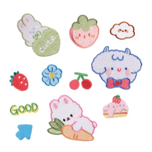 11 PCs Bestickte Pflaster Cartoon Tiernähte Eisen Auf Flecken Applikationsflecken Auf Flecken Für Kleiderbeutel Nähen von Lerpwige