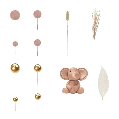 26-teiliges Baby-Elefanten-Kuchendekorationsset mit bunten und Figuren, Kuchendekorationen für Kindergeburtstage 26-teiliges Baby-Elefanten-Kuchendekorationsset mit bunten und Figuren, Kuchendekorationen für Kindergeburtstage von Lerpwige