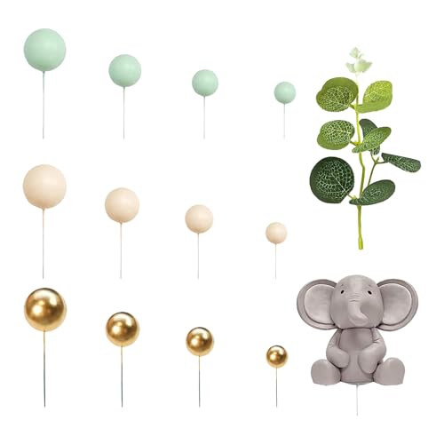 26-teiliges Baby-Elefanten-Kuchendekorationsset mit bunten und Figuren, Kuchendekorationen für Kindergeburtstage 26-teiliges Baby-Elefanten-Kuchendekorationsset mit bunten und Figuren, Kuchendekorationen für Kindergeburtstage von Lerpwige