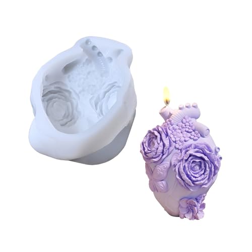 3D-Blumenherz Silikonform für Seife, Harz, Basteln, stabil, wiederverwendbar, Schmuckherstellung, Werkzeug, Seifenform von Lerpwige