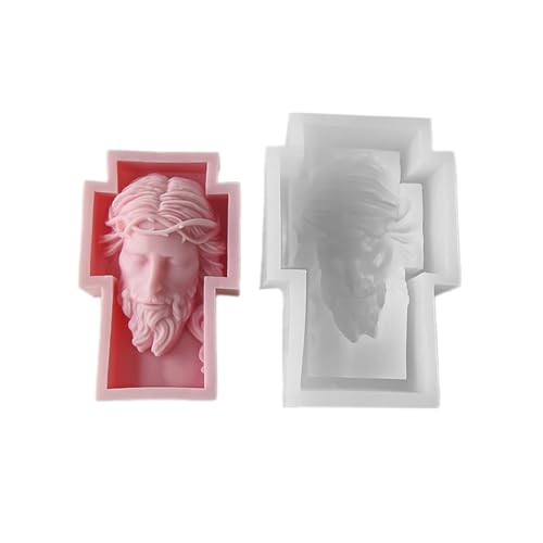 3D Skulptur Kreuzt Silikonkerzenformen Reliefkreuze Handwerk Gipsharz Zementguss Schimmel Halloween Dekoration Vorräte von Lerpwige