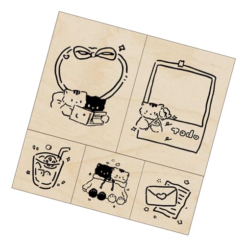 5 PCs Cartoon Cats Stempel Holz Gummi Schöne Tierdekorative Für Craft Card Scrapbooking Fotoalbum 5 PCs Cartoon Cats Stempel Holz Gummi Schöne Tierdekorative Für Craft Card Scrapbooking Fotoalbum von Lerpwige