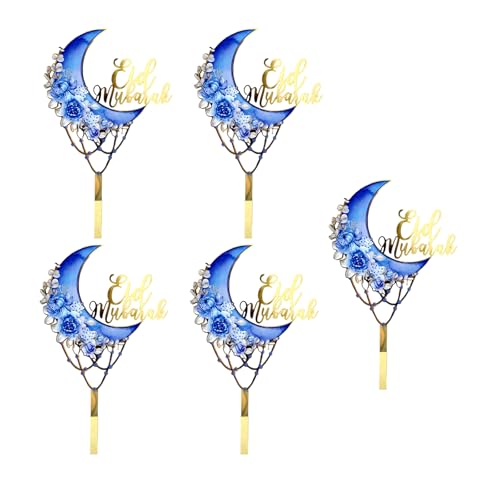 5 Stück Kuchenaufsätze, Cupcake-Topper, Eid-Thema, lebensmittelecht, Kuchenpicker, Backzubehör für kreative Party-Dekorationen 5 Stück Kuchenaufsätze, Cupcake-Topper, Eid-Thema, lebensmittelecht, Kuchenpicker, Backzubehör für kreative Party-Dekorationen von Lerpwige