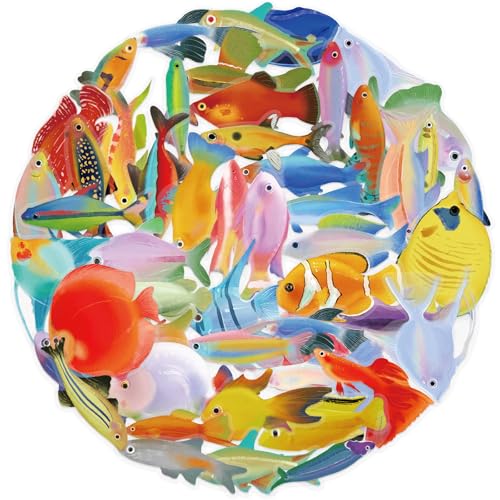 50 Blätter Ozeane Aufkleber Fisch Aufkleber Sammelalbum Belohnung Sea Animal Dekorative von Lerpwige