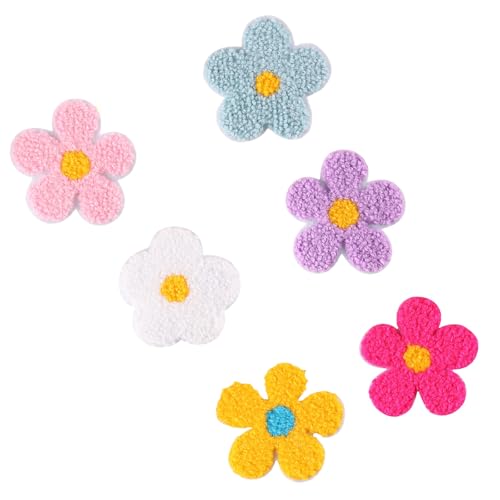 6 PCs Kleine Reparaturflecken Eisen Auf Gestickten Flecken Süße Blumen Nähen Sie Dekorative Applikationen Für Kleidung von Lerpwige