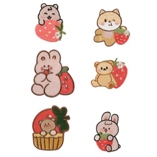 7 PCs Cartoon Bär Bestickte Flecken Eisen Auf Flecken Kaninchen Reparaturflecken Auf Applique Flecken Für Kleiderbeutel Nähen von Lerpwige