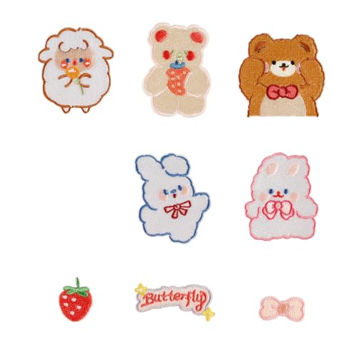 8 PCs Kaninchen Auf/Eisen Auf Flecken Tiergestickte Flecken Bären Nähflecken Anwendungsflecken Für Die Beuteldekoration 8 PCs Kaninchen Auf/Eisen Auf Flecken Tiergestickte Flecken Bären Nähflecken Anwendungsflecken Für Die Beuteldekoration von Lerpwige