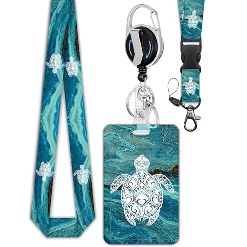 Abzeichen Lanyard Kartenhalter Schöne Schildkröten Lanyard Mit Abzeichenrollen Carabiner Clip Halsgurt Für Lehrer Krankenschwester Arzt von Lerpwige