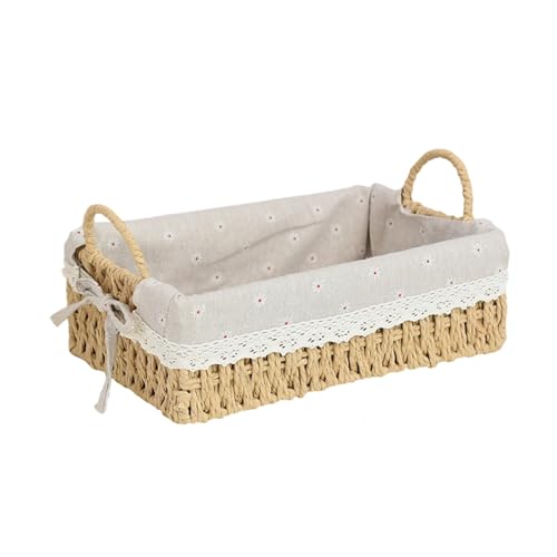 Handgewebte Papierseilkorb Gewebte Organizer Box Aufbewahrungsbehälter Für Spielzeugkosmetik Schmuck Eingangstisch Wohnzimmer Schlafzimmer Handgefertigte Nachttisch Veranstalter von Lerpwige