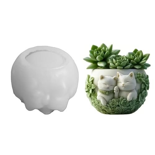 Kreative Katzen Design Silikon Blumenpot Form Für Schmuckbehälter Kerzenbecher Und Handgefertigte Handwerkskinder Kinderfreundliche Schmuckform Kreative Katzen Design Silikon Blumenpot Form Für Schmuckbehälter Kerzenbecher Und Handgefertigte Handwerkskinder Kinderfreundliche Schmuckform von Lerpwige