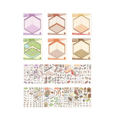 Landscape Sticker Book Ästhetische Szene Stereoskopischer Kabinen Spaß Raum von Lerpwige