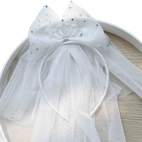 Lerpwige Bequemes Stirnband mit Schleife und Netzstoff, für Geburtstagsparty, Kopfschmuck für Kinder im Alter von 1–8 Jahren zum Verkleiden von Veranstaltungen von Lerpwige