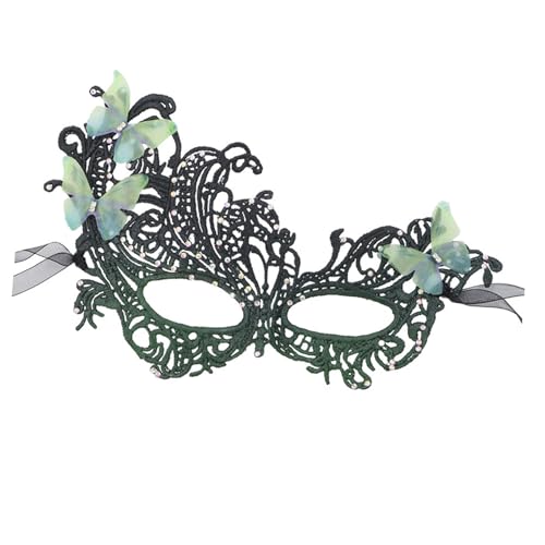 Lerpwige Damen-Maske mit Strasssteinen, Ball, Abschlussball, Venezianerparty, halbes Gesicht, Spitze, Augenmaske, Karneval, Venezianerparty, Abschlussball, Ball von Lerpwige