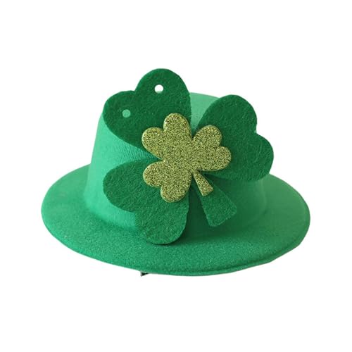 Lerpwige Grüner StPatricks Day Zylinder mit Pailletten-Kleeblatt-Festival-Thema, irischer Nationalfeierhut für formelle Veranstaltungen, alle Altersgruppen von Lerpwige