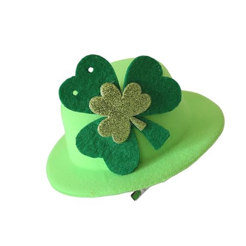 Lerpwige Grüner StPatricks Day Zylinder mit Pailletten-Kleeblatt-Festival-Thema, irischer Nationalfeierhut für formelle Veranstaltungen, alle Altersgruppen von Lerpwige