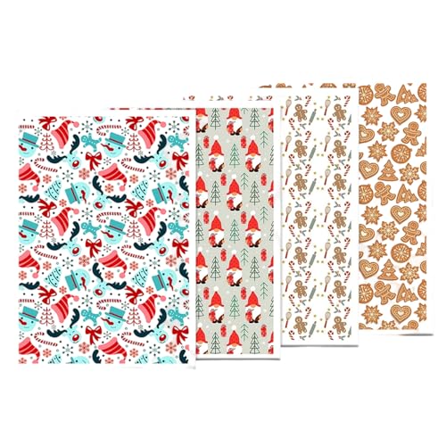 Lerpwige Transferpapier für Ton, Ohrring-Transferpapier, Weihnachtsmotiv, zur Schmuckherstellung, wasserlöslich, Bastelaufkleber für Ton, 4 Stück Lerpwige Transferpapier für Ton, Ohrring-Transferpapier, Weihnachtsmotiv, zur Schmuckherstellung, wasserlöslich, Bastelaufkleber für Ton, 4 Stück von Lerpwige