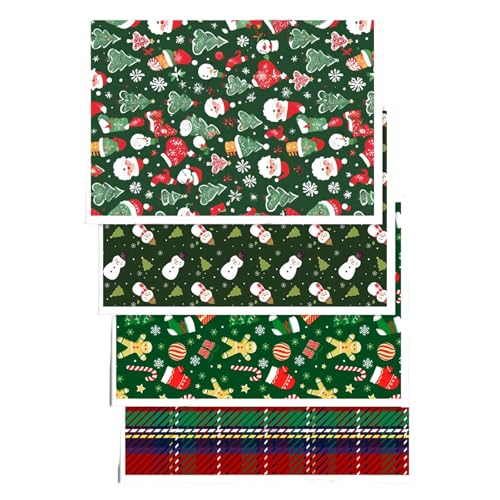 Lerpwige Transferpapier für Ton, Ohrring-Transferpapier, Weihnachtsmotiv, zur Schmuckherstellung, wasserlöslich, Bastelaufkleber für Ton, 4 Stück Lerpwige Transferpapier für Ton, Ohrring-Transferpapier, Weihnachtsmotiv, zur Schmuckherstellung, wasserlöslich, Bastelaufkleber für Ton, 4 Stück von Lerpwige