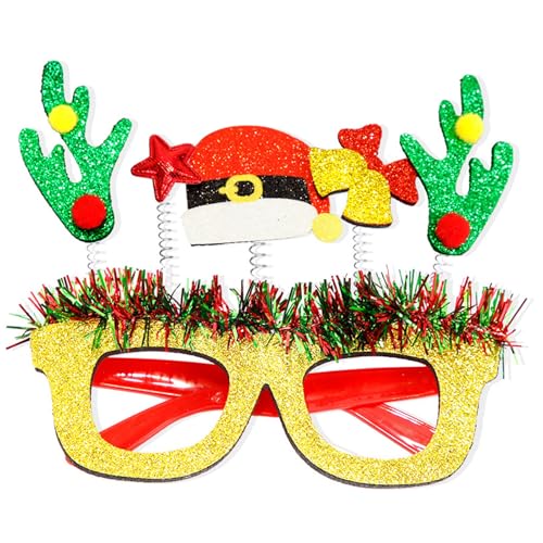 Lerpwige Weihnachtsbrillenrahmen Glitzer Weihnachten Brille Festival Brillenrahmen für Kostümdekorationen und Foto-Requisiten von Lerpwige