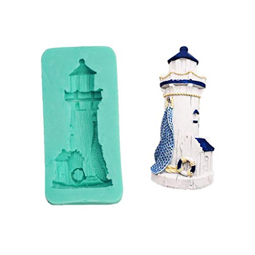 Lighthouse Silicon Fondant Formen Handgemachter Backwerkzeug Keksformen Schokoladenform Süßigkeiten Schimmelpilze Dekorationen Rundkugel Epoxidharzformen von Lerpwige