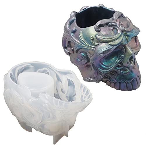 Schädelkerzenhalter Silikonform 3D Große Schädelformform Für Epoxidharz Skelett Schädel Dekorform Für Kerzenherstellung Schädelkerzenhalter Silikonform 3D Große Schädelformform Für Epoxidharz Skelett Schädel Dekorform Für Kerzenherstellung von Lerpwige